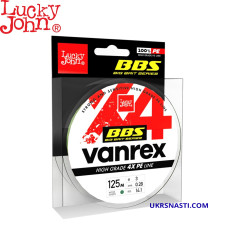 Шнур плетёный Lucky John BBS Series Varnex Moss Green X4 PE #4,0 диаметр 0,32мм размотка 125м тёмно-зелёный